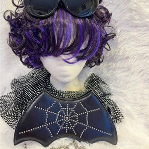 Chic Black Spiderweb Clutch with Sunglasses